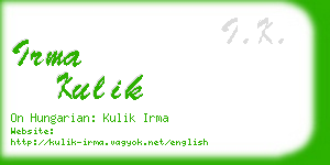 irma kulik business card